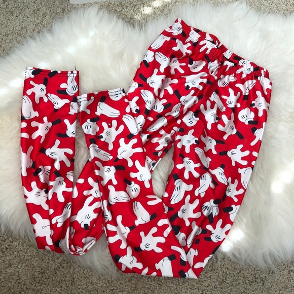 mickey hand print leggings - Picture 1 of 2